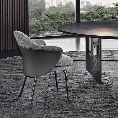 Custom Modern Leather Dining Chair Upholstered Velvet Simple Design Luxury PU Fashionable High Furniture Leisure Back
