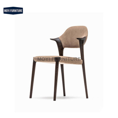Home Furniture Wabi Sabi Style Italian Modern Solid Wood Dining Chair Cafe Chair With Comfortable Wooden Armrests