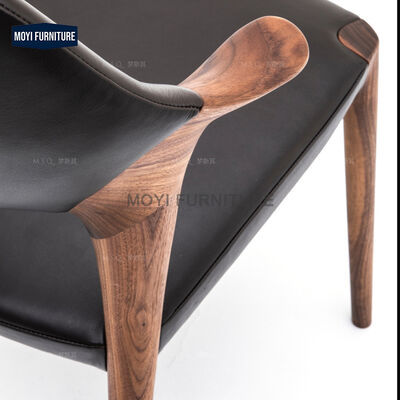 Home Furniture Wabi Sabi Style Italian Modern Solid Wood Dining Chair Cafe Chair With Comfortable Wooden Armrests