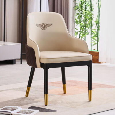 Synthetic Leather Optional Dining Room Chair with Durable Solid Wood Leg and Stainless Steel Frame Nordic Luxury Design