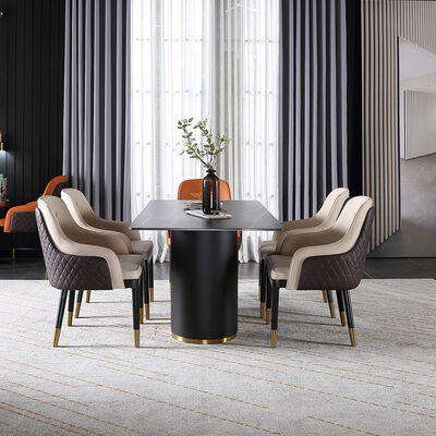 Synthetic Leather Optional Dining Room Chair with Durable Solid Wood Leg and Stainless Steel Frame Nordic Luxury Design