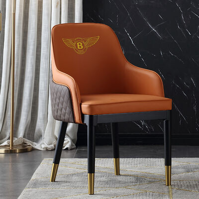 Synthetic Leather Optional Dining Room Chair with Durable Solid Wood Leg and Stainless Steel Frame Nordic Luxury Design