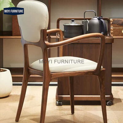Standard Size Hotel Reception Cafe Dining Chairs Featuring Wooden Fabric and Soft Cushion Armrest