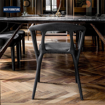 Mail Packing Custom Nordic Hotel Furniture Leather Fabric Seats Designer Modern Luxury Black Solid Wooden Dining Room Armrests Dining Chairs