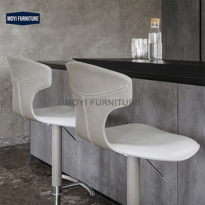 Commercial Furniture Stainless Steel Base Luxury Lift Bar Chair for KTV Home Kitchen Island Modern Rotating Leather Stools