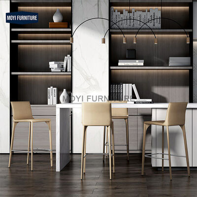 Sitting Commercial Furniture Bar Stools Offering Steel Frame and Leather Cover Optimized for Bar Restaurant Design