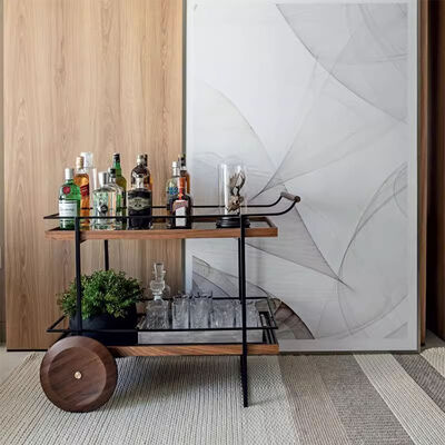 Hotel Furniture MOYI Designer Serving Cart Bar Table Wooden Sydney Trolley Outdoor Serving Bar Service Cart Mail Packing Y