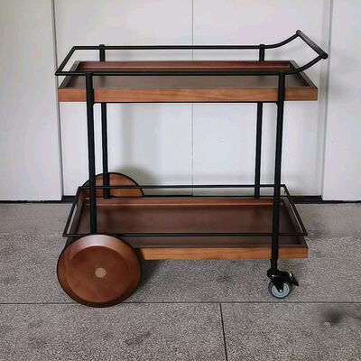 Hotel Furniture MOYI Designer Serving Cart Bar Table Wooden Sydney Trolley Outdoor Serving Bar Service Cart Mail Packing Y