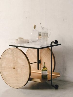 Home Bar Customized Iron Wood Trolley Metal Cart With Wheels Hotel Restaurant Banquet Wedding