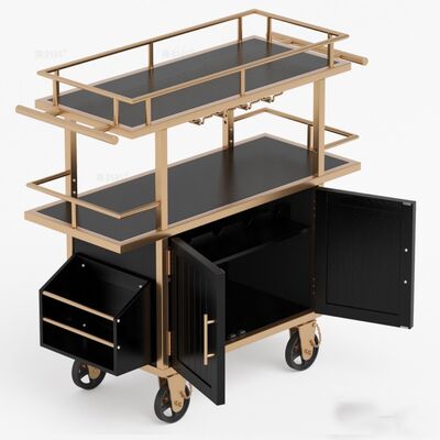 Standard Size Customized Wood Trolley with Wheels Used in Hotel Restaurant Banquet Wedding Party Settings