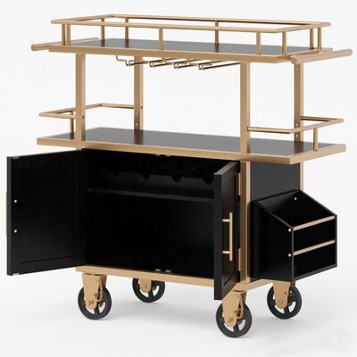 Standard Size Customized Wood Trolley with Wheels Used in Hotel Restaurant Banquet Wedding Party Settings