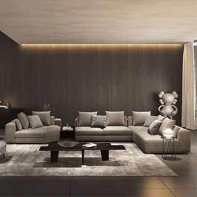 OEM Accepted Customized Size Luxury Italian Design Modern L Shape Sectional Couch Set Living Room Sofas