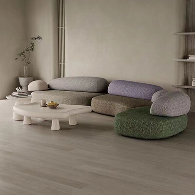 Armless Sectional Sofa Set Modern Modular with Plastic Legs Minimalist Nordic Style Italian Design Living Room Sofas
