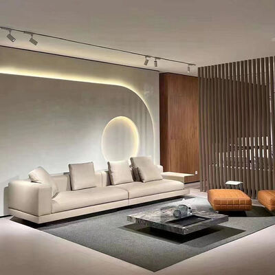 Sectional Customized Size Sofa Set Featuring Genuine Soft Luxury Leather Curved C Shaped Design 5 8 Seater