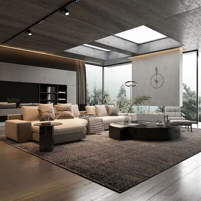 Fabric Modern MOYI Long Sectional Couch Light Gray L Shape Sofas Set Italian Sofas Minimalist Style for Home Luxury