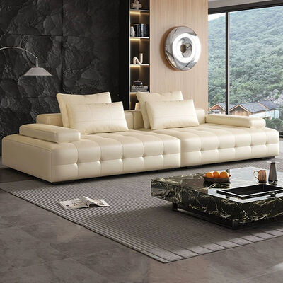 Non Inflatable MOYI Italian Minimalist Layer Cowhide Sofa Villa Living Room Large Sofa Module Lawrence Sofa