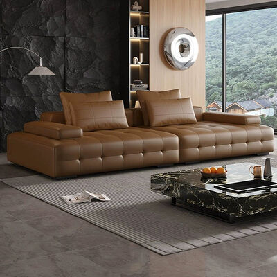 Non Inflatable MOYI Italian Minimalist Layer Cowhide Sofa Villa Living Room Large Sofa Module Lawrence Sofa