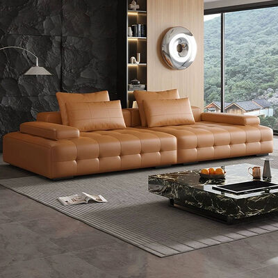 Non Inflatable MOYI Italian Minimalist Layer Cowhide Sofa Villa Living Room Large Sofa Module Lawrence Sofa