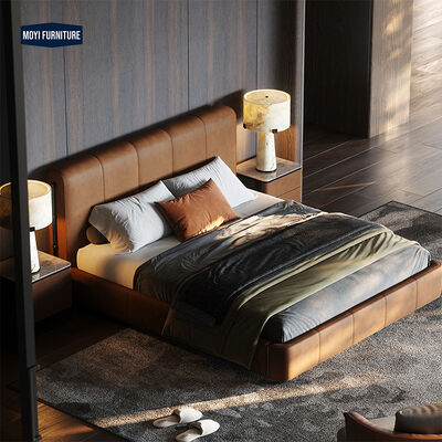 OEM Accepted Modern King Size Bed Frame Upholstered Wooden Queen Double Bed Frame for Hotel Bedroom