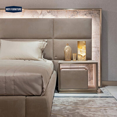 Metal Frame Comfortable Leather Bed King Size Set Modern Kingsize Double Design Furniture Italian Luxury Queen Dimensions