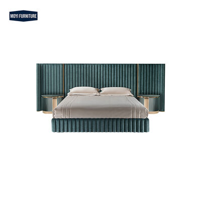Synthetic Leather Upholstered King Size Bed Frame Melamine Panel Modern Italian Luxury Style Design Luxury Modern Style