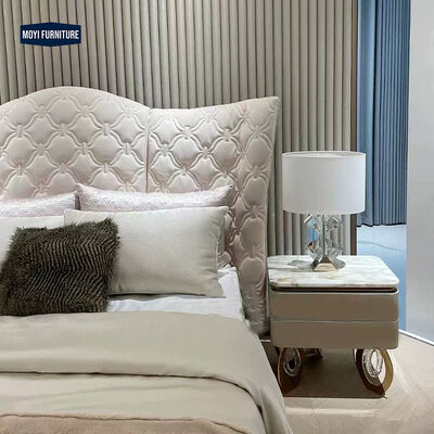 Oak Soft Bed Bedroom Furniture Set Velvet Italian Beds Extend Headboard Royal King Queen Tufted Bed Frame for Home