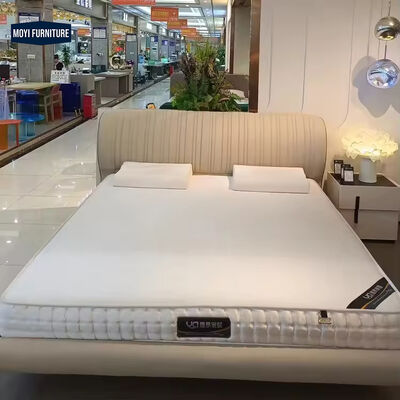 Microfiber Upholstered Double Italian Bed King Size Luxury Modern Frame Design Furniture Queen Size Bed Bedroom Interior