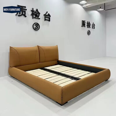Modern MDF Panel King Size Bed Frame Classic Luxury White Bedroom Furniture Set MOYI Luxury Queen Leather Designer