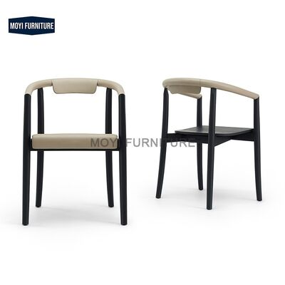 Home Furniture Custom Black Color Solid White Ash Wood Dining Coffee Chair Wooden Restaurant Chairs with Wood Legs
