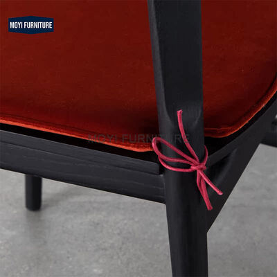 Wooden Foam Fabric Modern Dinner Chair Carbonized Black Horn Solid Wood Leisure Dining Chair Comfortable Design