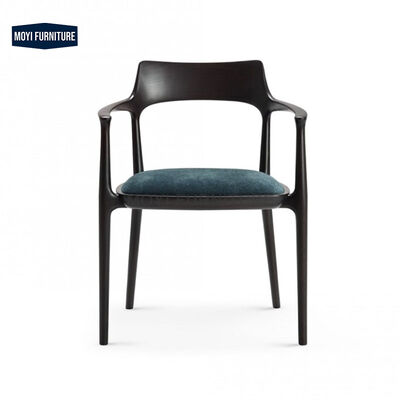 Wooden Foam Fabric Nordic Luxury Modern Top Grade Dining Chair Leather Restaurant Living Room Armchair Custom Mail Packing Y