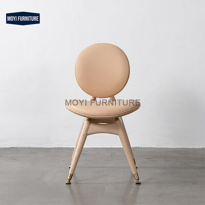 Leather Upholstery Italian Designer Dining Chair Wabi Sabi Style Minimalist Solid Wood Chair Backrest Wooden Chair Custom