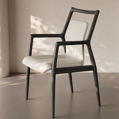 Metal Foam Fabric Dining Chair Featuring Solid Wood Furniture Frames Bent Plywood for Comfortable Seating and Home Decor