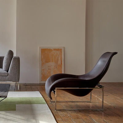 Synthetic Leather Office Building Lounge Chair Nordic Designer Glass Steel Duck Tongue Reception Art Creative Sofa Chair