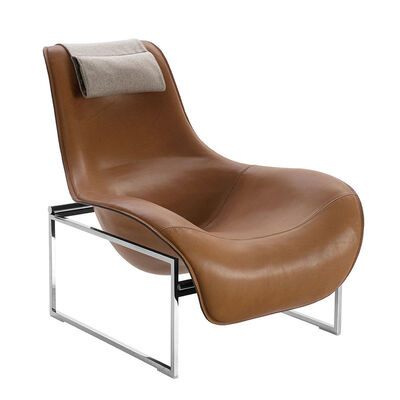 Synthetic Leather Office Building Lounge Chair Nordic Designer Glass Steel Duck Tongue Reception Art Creative Sofa Chair