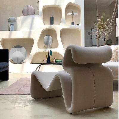 Arm Chair Modern Fabric MOYI Nordic Relaxation Single Sofa Shaped Line S Shaped Seat Contemporary Living Room Chair