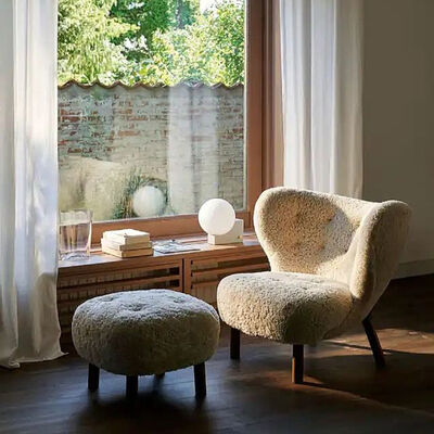Modern Custom MOYI Single Room Teddy Boucle White Nordic Sofa Arm Chairs Lounge Accent Living Room Seating Chairs