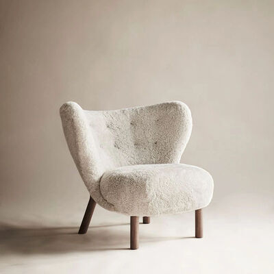 Modern Custom MOYI Single Room Teddy Boucle White Nordic Sofa Arm Chairs Lounge Accent Living Room Seating Chairs