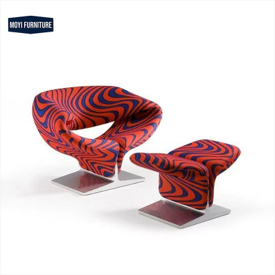 No Electric MOYI Modern Hotel Lobby Lounge Chair Ergonomic Velvet Fabric Upholstery Contemporary Comfortable Armchair