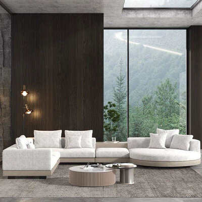 Customized Size MOYI Leather Sofa Set Featuring High Resilience Foam L Shape Design Modern Living Room Furniture Sofas