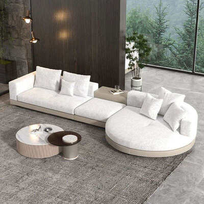 Customized Size MOYI Leather Sofa Set Featuring High Resilience Foam L Shape Design Modern Living Room Furniture Sofas