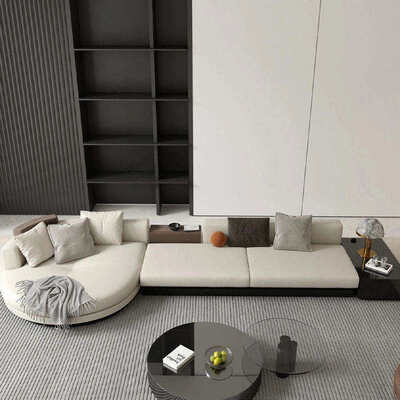 Customized Size MOYI Leather Sofa Set Featuring High Resilience Foam L Shape Design Modern Living Room Furniture Sofas