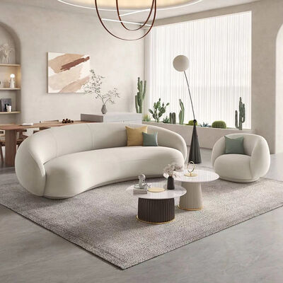 Fabric Upholstered MOYI C Shape Recliner Velvet Sectional Sofa Set Modern Luxury Sofas Spacious Comfortable Living Room