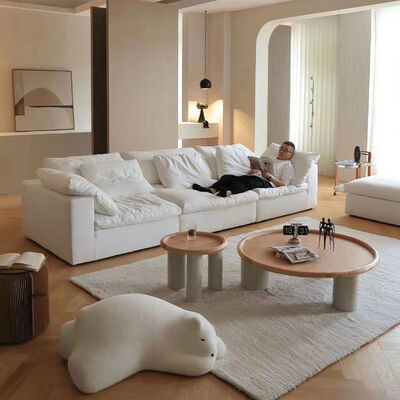 Velvet Modular Sectional Sofa Comfortable L Shape Foam Compressor Cloud Vacuum Sofa Nordic Style Living Room Furniture