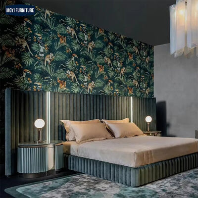Customized Size Luxury King Size Bed Double Frame Headboards Italian Modern Luxury Super Wooden Upholstered Designs