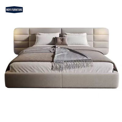 Linen Upholstered Bedroom Furniture Sets Hotel Grade Luxury Modern Villa Bed Double King Size Soft Bed Massage Sample