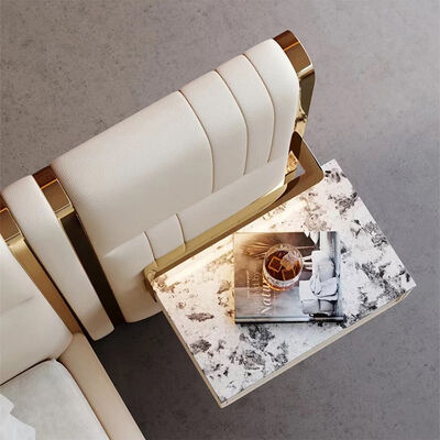 Synthetic Leather Upholstery Material King Size Luxury Bed Frame Sets Modern Villa Bedroom Furniture Plywood Panel Type