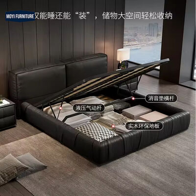 High density and high resilience foam Luxury Double Queens Beds Bedroom Furniture King Bed Frame Leather Bed Frame