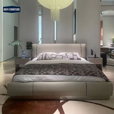 Wooden Frame Foam Fabric Modern Luxury Double Upholstered Frame King Size Bed Italian Style Designer Beds Furniture