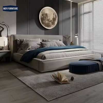 Modern Luxury Hotel Bed Solid Wood Frame Black Gold Panel Type Plywood Japanese Classic Double Designs Set Foshan Fabric House